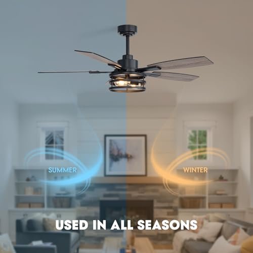 LuminFan - 52 Inch Ceiling Fans with Lights and Remote Control