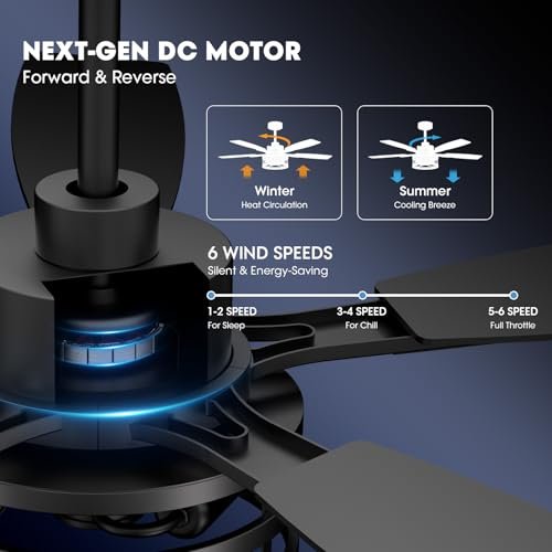 LuminFan - 52 Inch Ceiling Fans with Lights and Remote Control