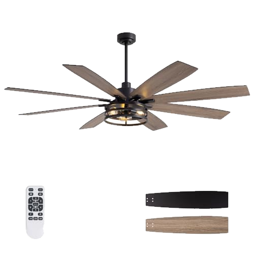 LuminFan 72 inch Large Ceiling Fans with Lights and Remote