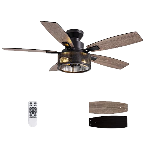 LuminFan Flush Mount Ceiling Fans with Lights and Remote Control